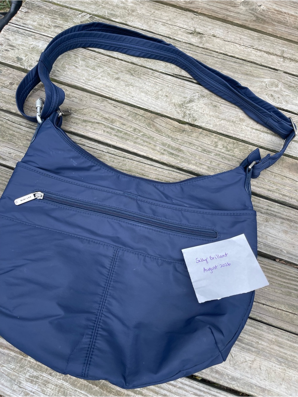 Travelon Navy Quilted Nylon Crossbody Bag
